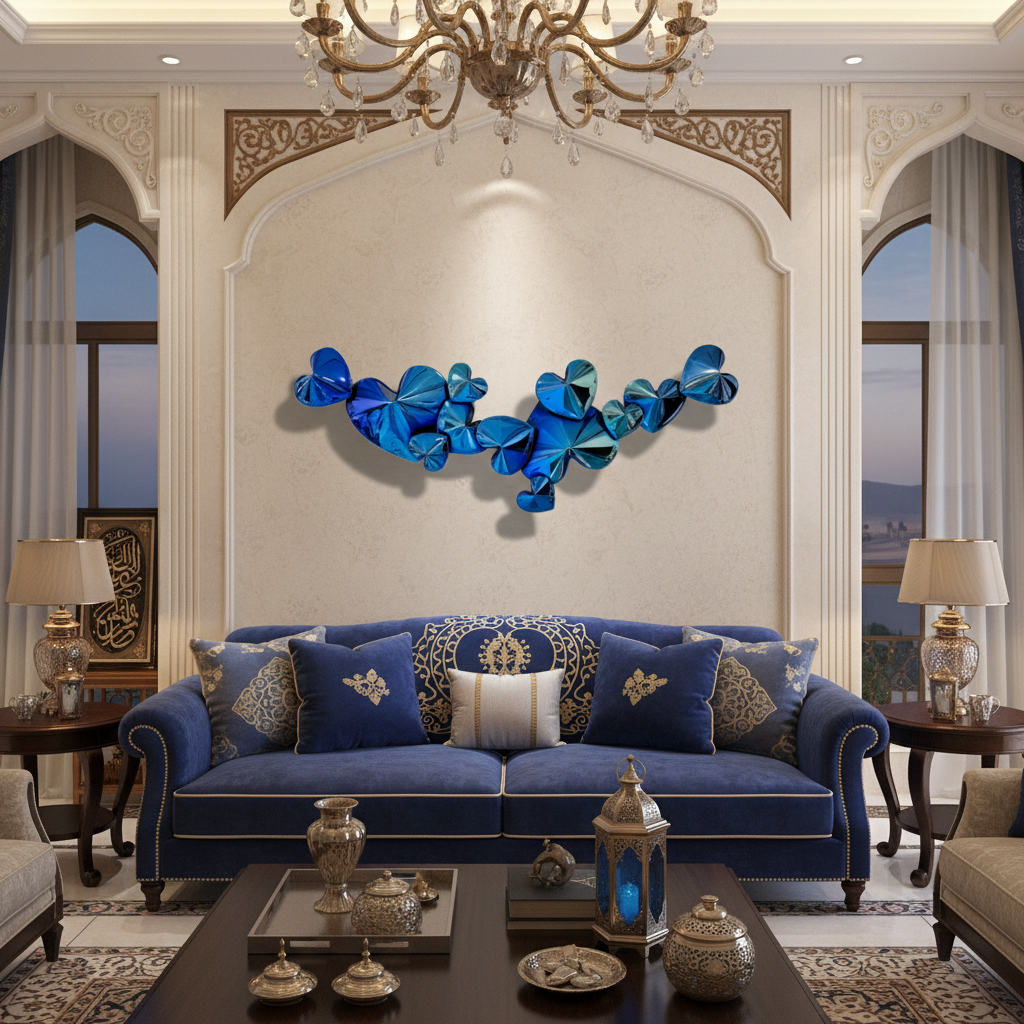 heart shape wall sculpture made of stainless steel